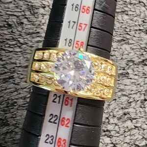 Goldtone CZ Ring
